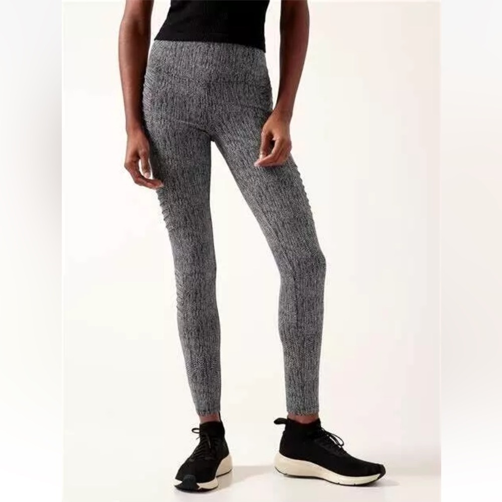 ATHLETA Women's Delancey Textured Moto Tight Legging Braiden Black
